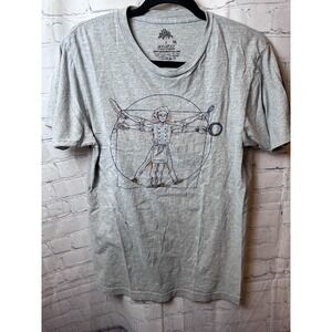 Ann Arbor Chef T-Shirt Vitruvian Man Graphic Tee Crew Neck Size M